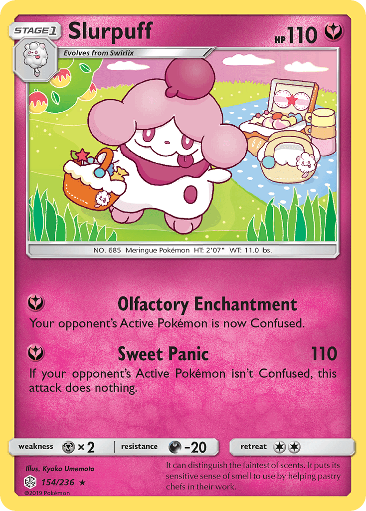 Slurpuff — Cosmic Eclipse #154/236, raw, NM