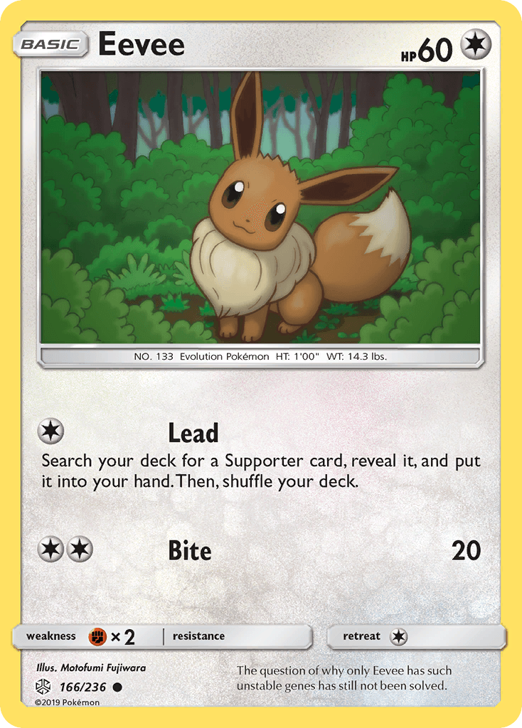 Eevee — Cosmic Eclipse #166/236, raw, NM