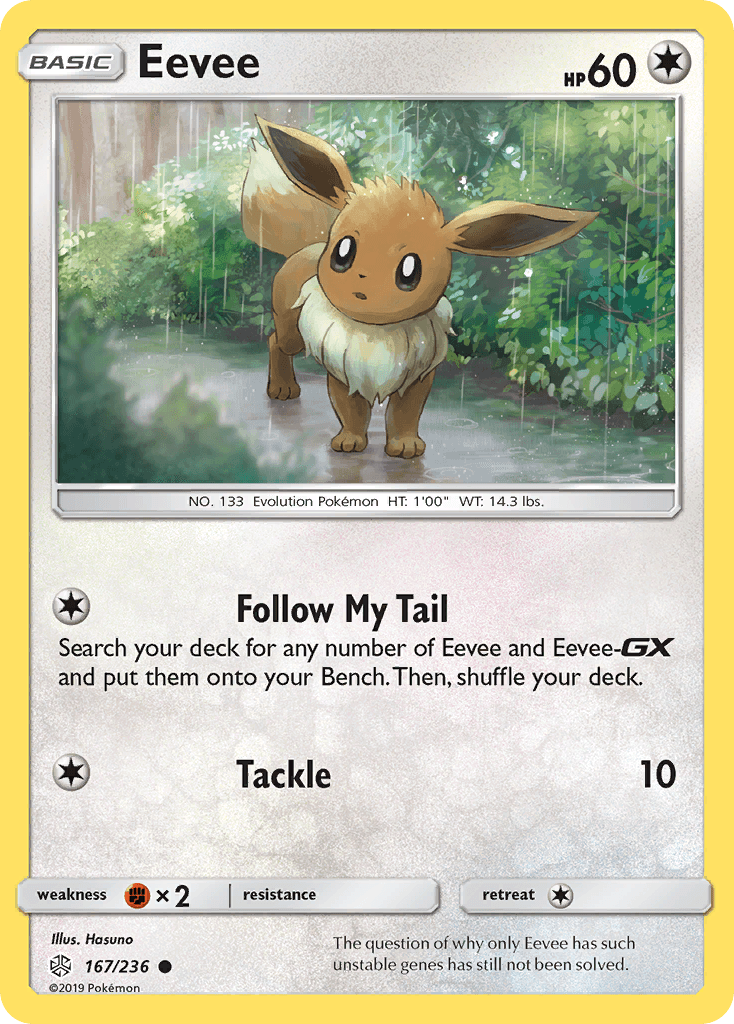 Eevee — Cosmic Eclipse #167/236, raw, NM