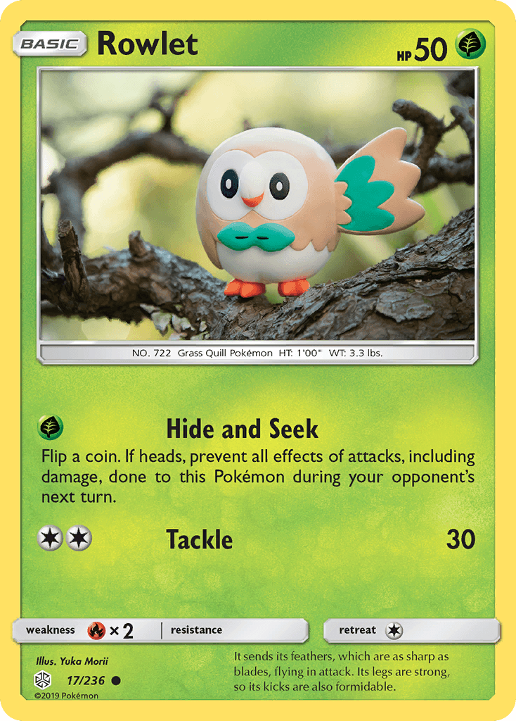 Rowlet — Cosmic Eclipse #17/236, raw, NM