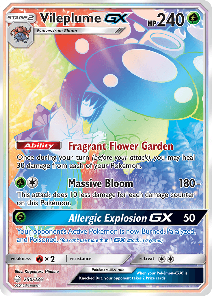 Vileplume GX — Cosmic Eclipse #250/236, PSA 10