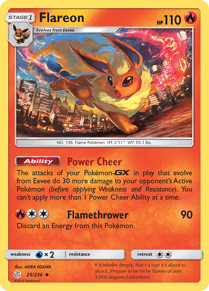 Flareon — Cosmic Eclipse #25/236, PSA 9