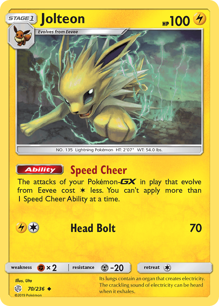 Jolteon — Cosmic Eclipse #70/236, raw, NM