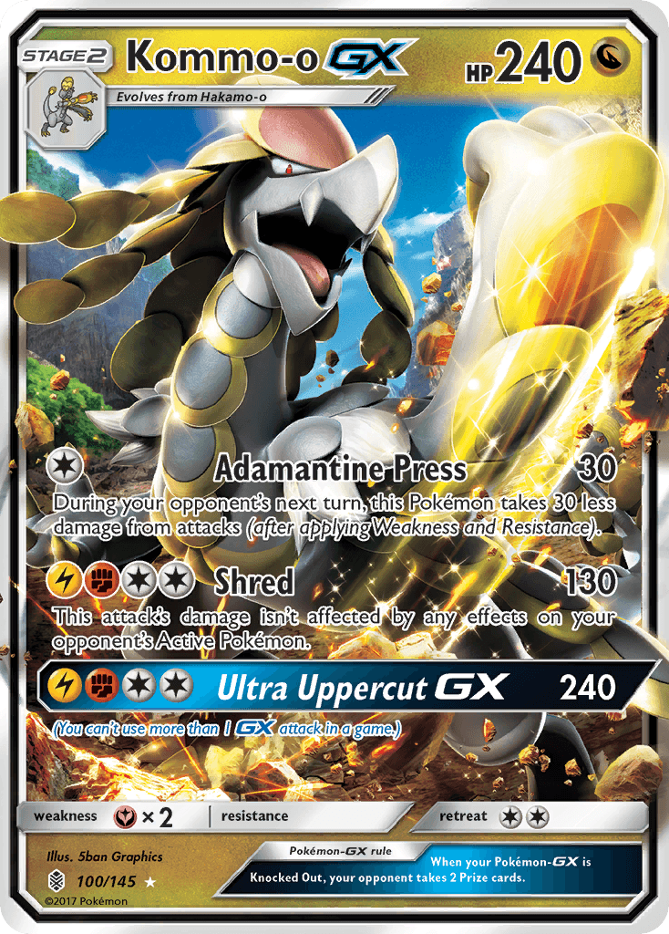 Kommo-o GX — Guardians Rising #100/145, raw, NM
