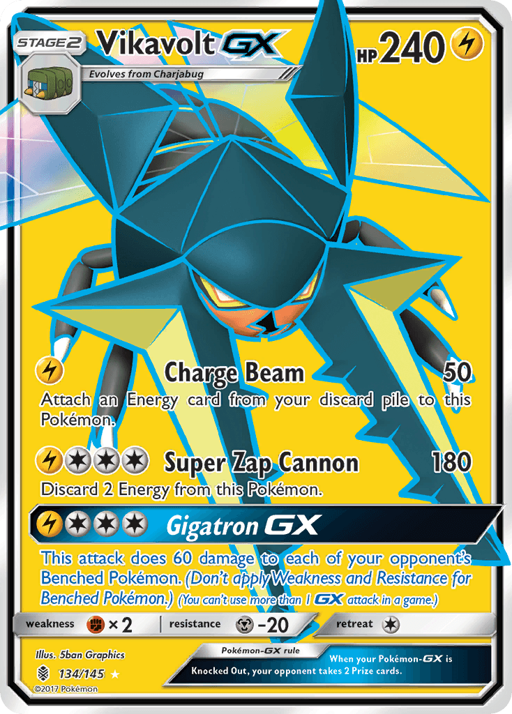 Vikavolt GX — Guardians Rising #134/145, raw, NM