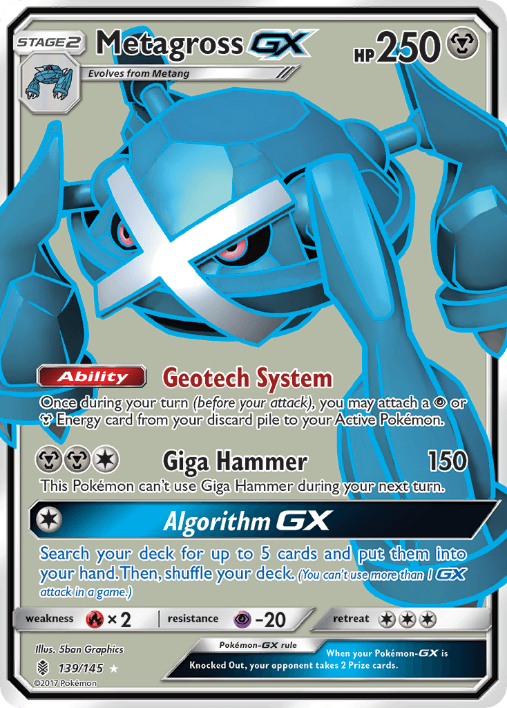 Metagross GX — Guardians Rising #139/145, raw, NM