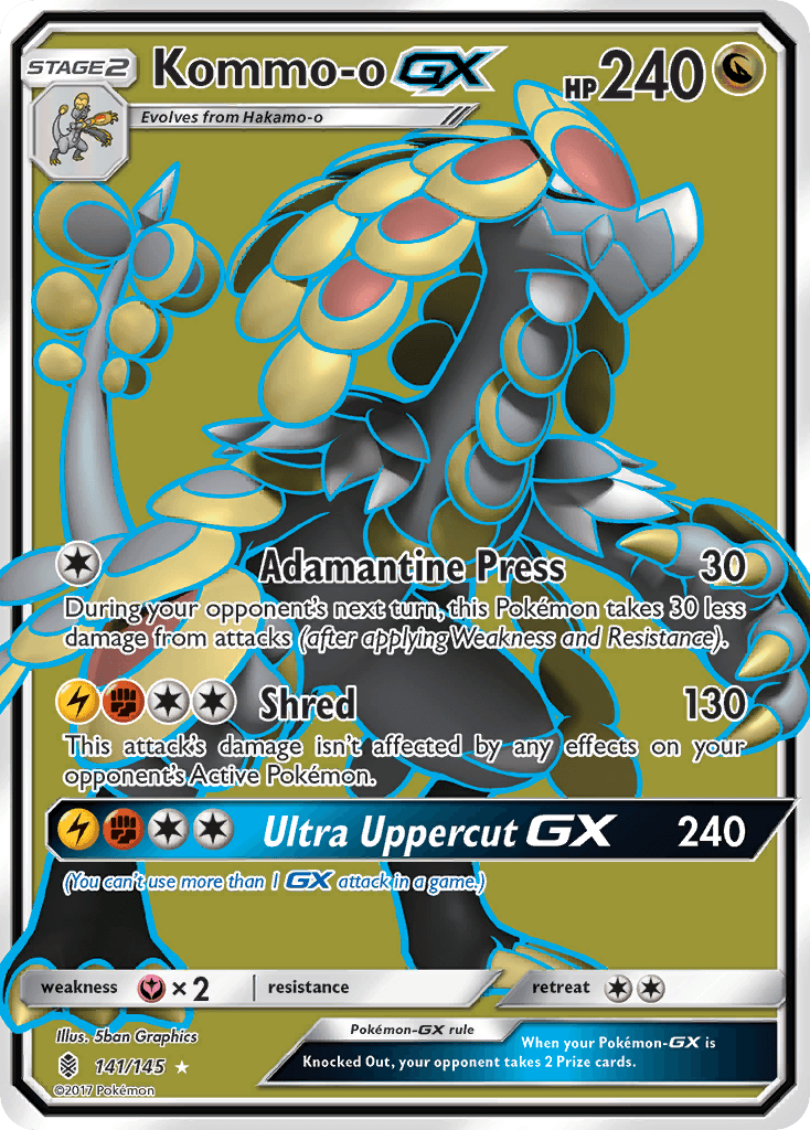 Kommo-o GX — Guardians Rising #141/145, raw, NM