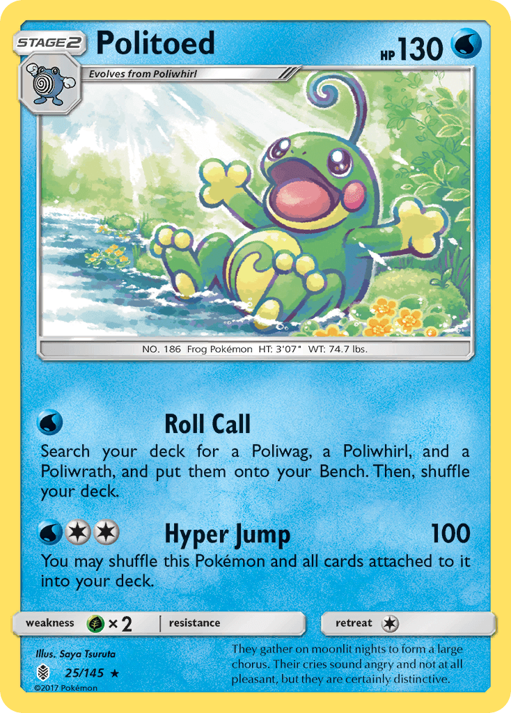 Politoed — Guardians Rising #25/145, raw, NM