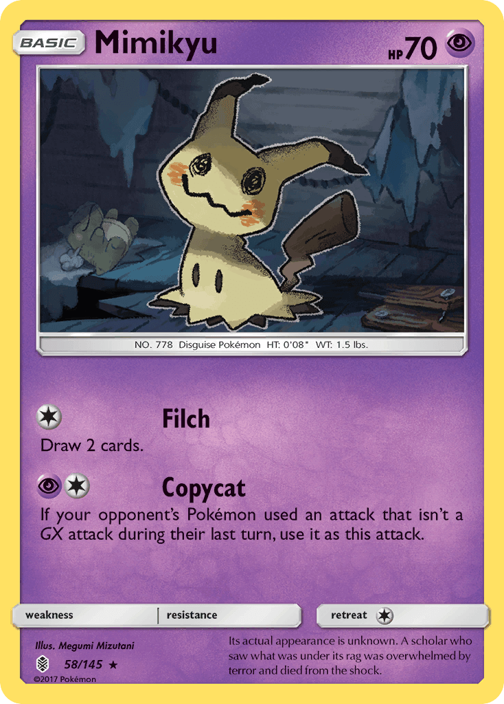 Mimikyu — Guardians Rising #58/145, raw, NM