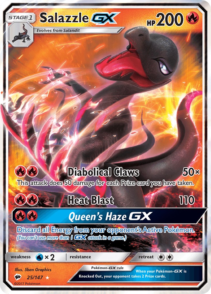 Salazzle GX — Burning Shadows #25/147, PSA 9
