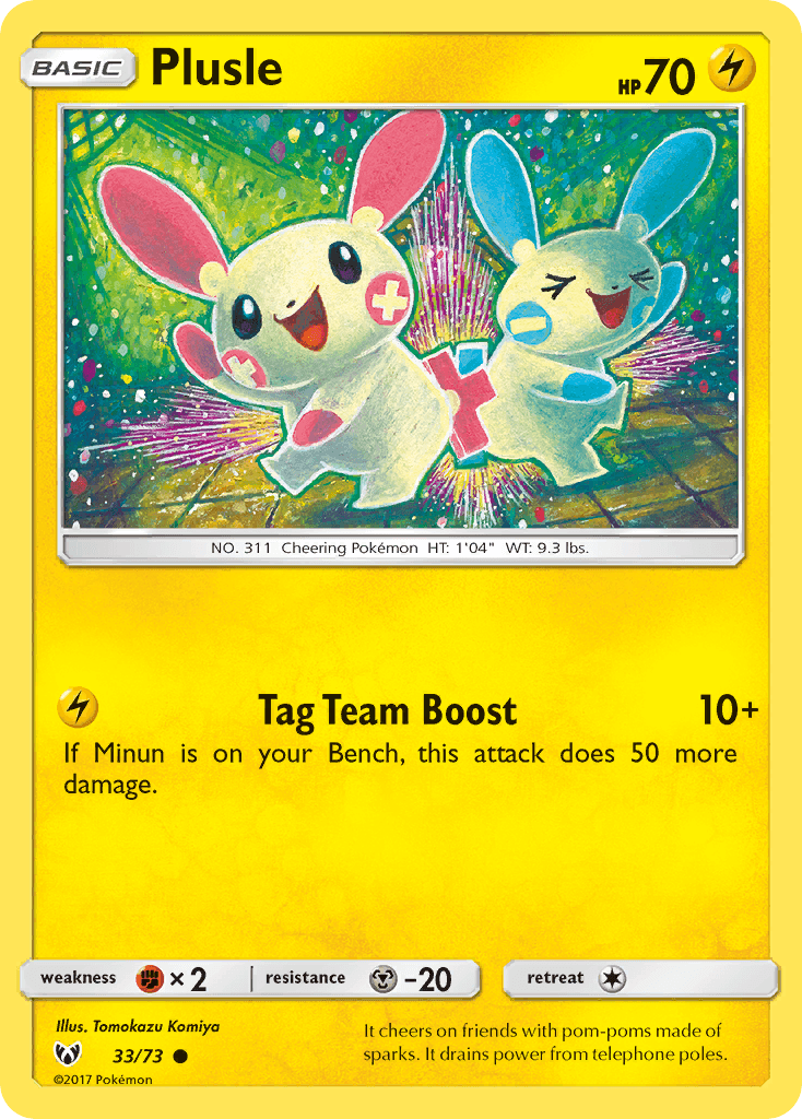 Plusle — Shining Legends #33/73, raw, NM