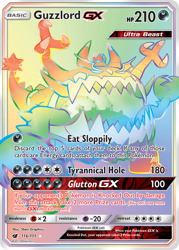 Guzzlord GX — Crimson Invasion #116/111, raw, NM