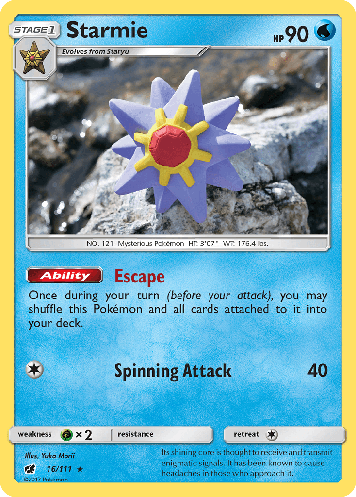 Starmie — Crimson Invasion #16/111, raw, NM