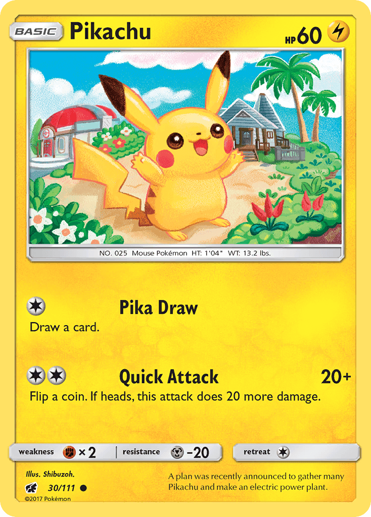 Pikachu — Crimson Invasion #30/111, raw, NM