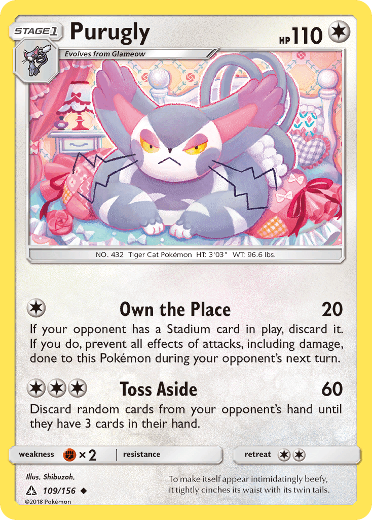 Purugly — Ultra Prism #109/156, raw, NM