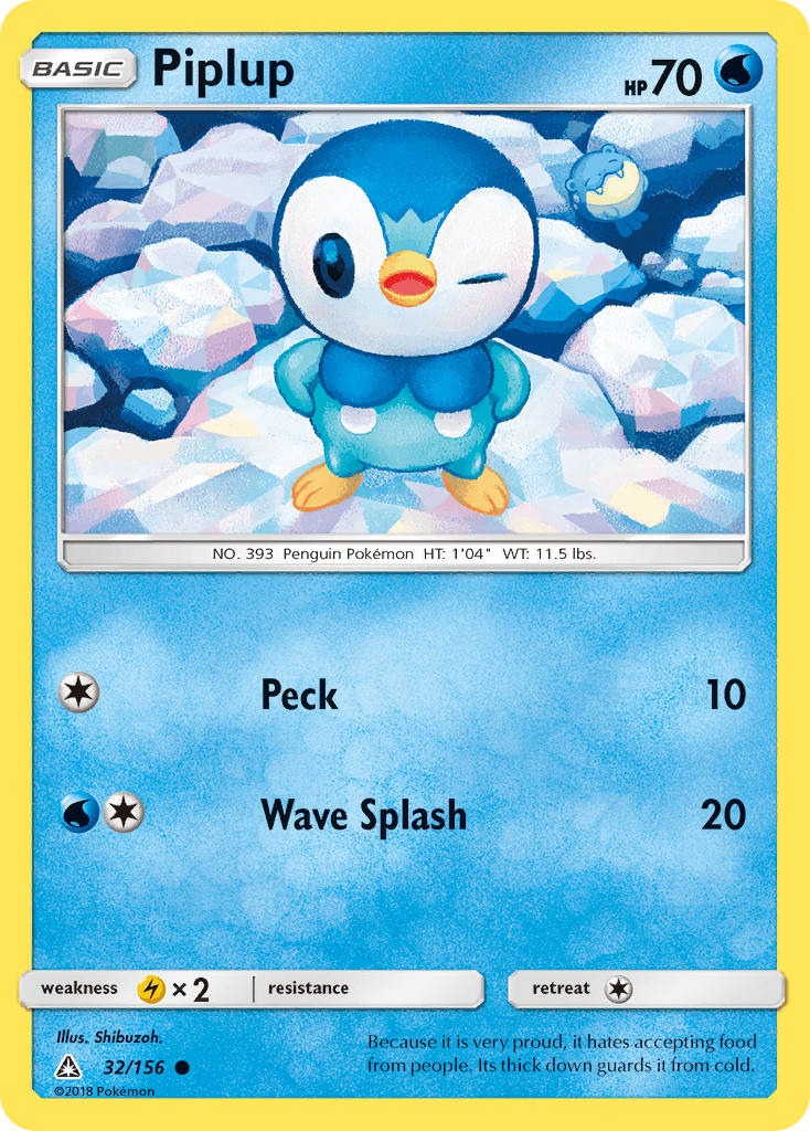 Piplup — Ultra Prism #32/156, raw, NM