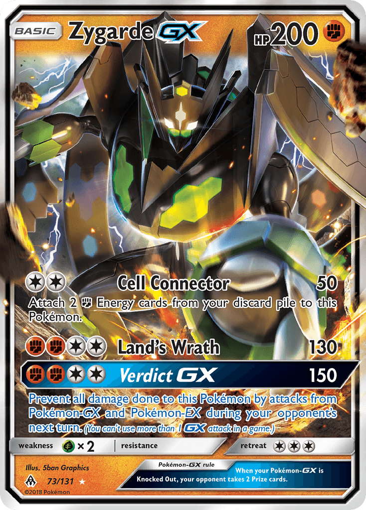 Zygarde-GX — Forbidden Light #73/131, raw, NM