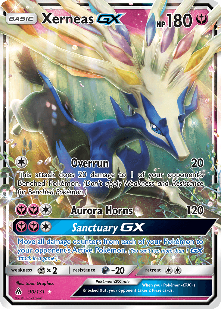 Xerneas-GX — Forbidden Light #90/131, raw, NM
