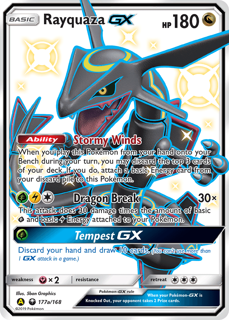 Rayquaza GX — Celestial Storm #177a, PSA 10