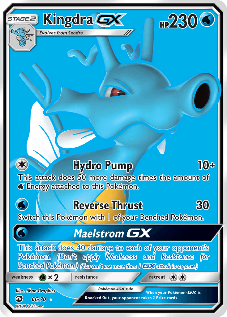 Kingdra GX — Dragon Majesty #66/70, raw, NM