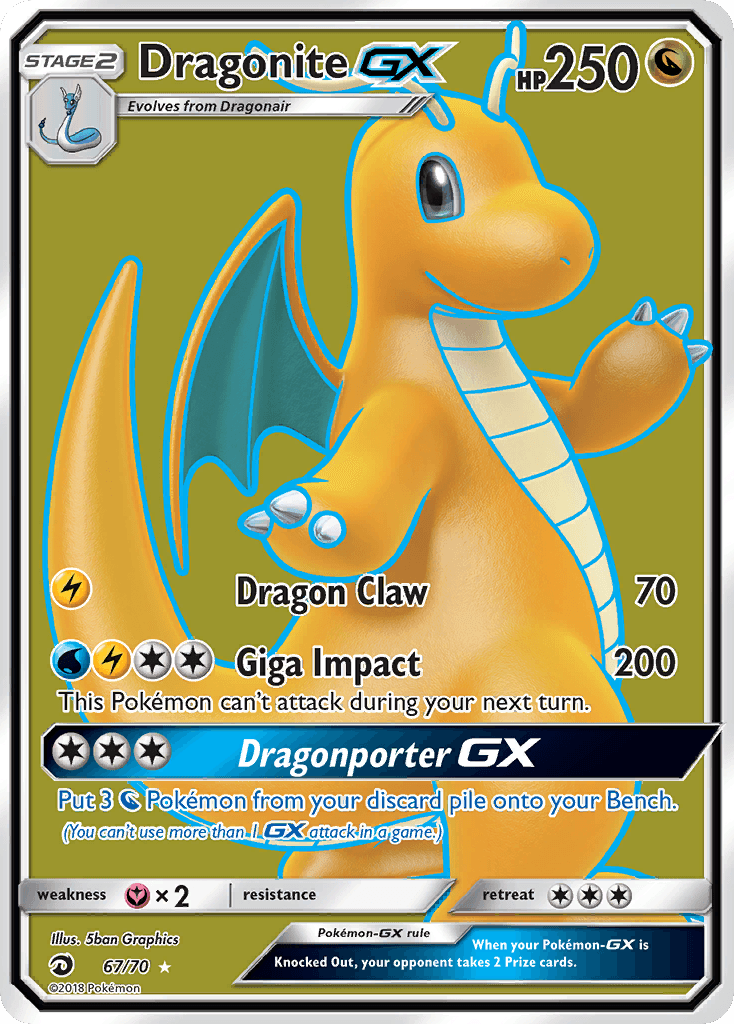 Dragonite GX — Dragon Majesty #67/70, PSA 10