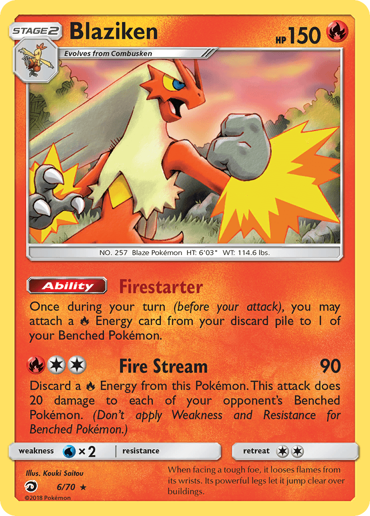 Blaziken — Dragon Majesty #6/70, raw, NM
