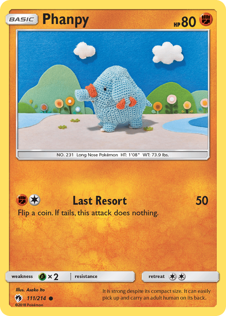 Phanpy — Lost Thunder #111/214, raw, NM