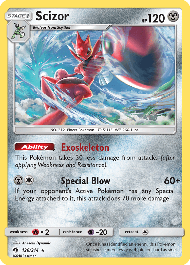 Scizor — Lost Thunder #126/214, raw, NM