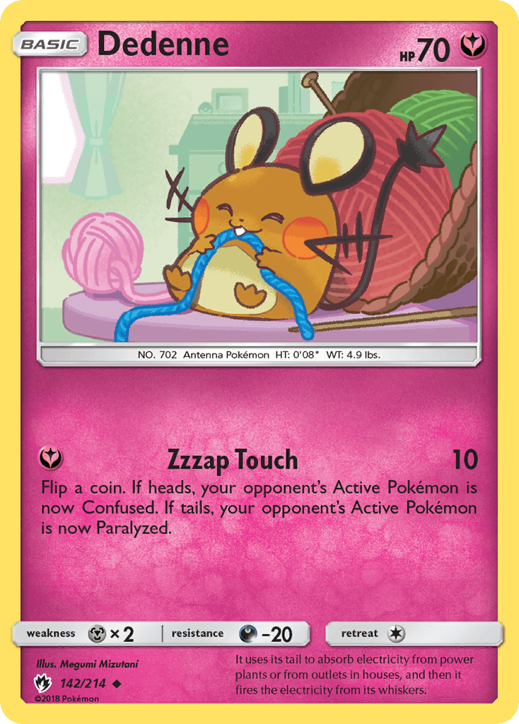Dedenne — Lost Thunder #142/214, raw, NM