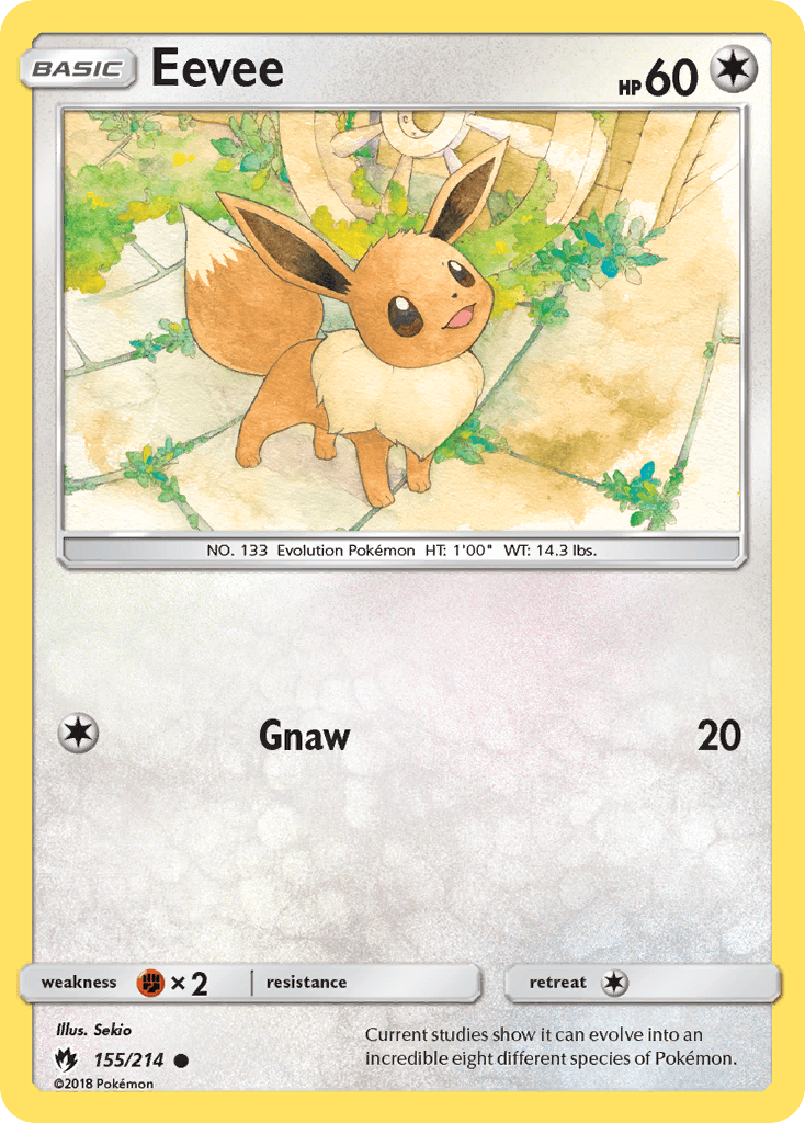 Eevee — Lost Thunder #155/214, raw, NM
