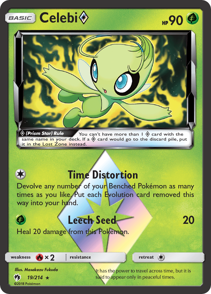 Celebi — Lost Thunder #19/214, raw, NM