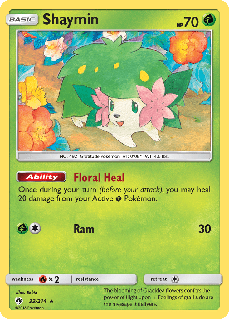 Shaymin — Lost Thunder #33/214, raw, NM
