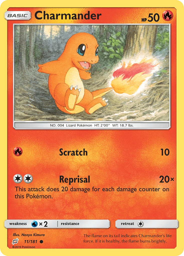 Charmander — Team Up #11/181, raw, NM
