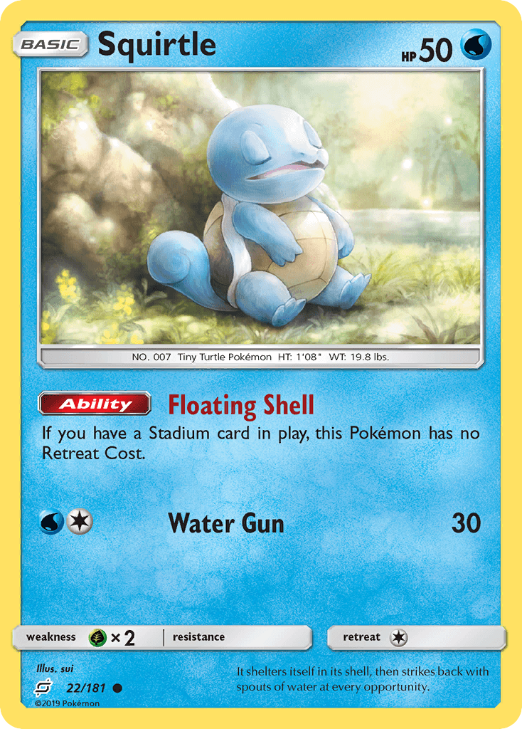 Squirtle — Team Up #22/181, raw, NM