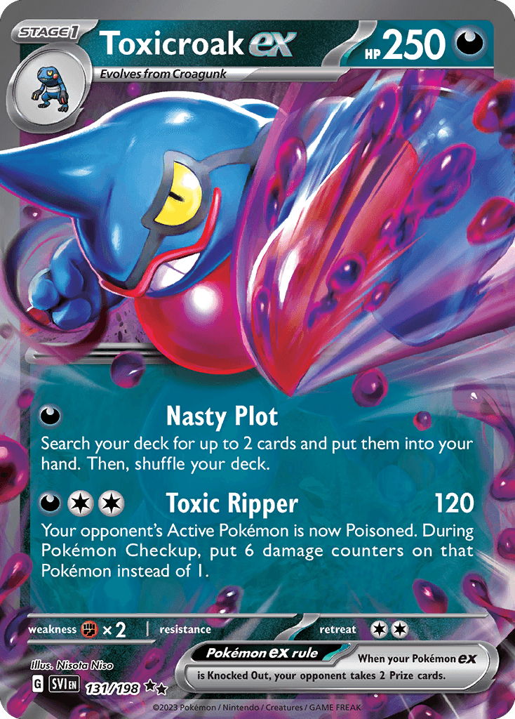 Toxicroak ex — Scarlet & Violet #131/198, PSA 10