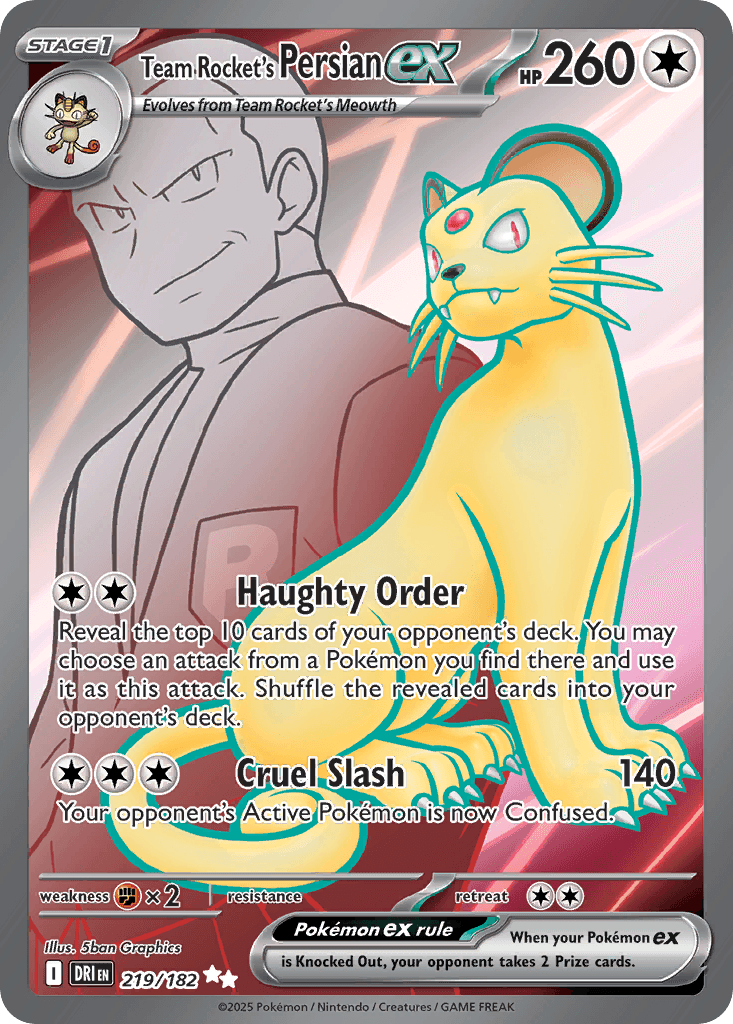 Team Rocket's Persian ex — Destined Rivals #219/182, CGC 10