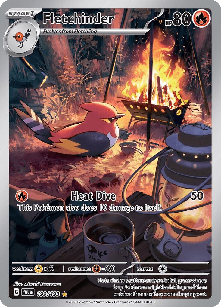 Fletchinder — Paldea Evolved #199/193, PSA 8