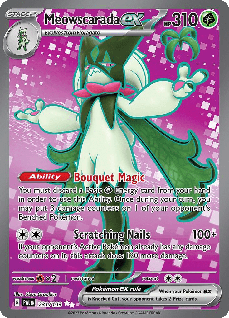 Meowscarada ex — Paldea Evolved #231/193, PSA 9