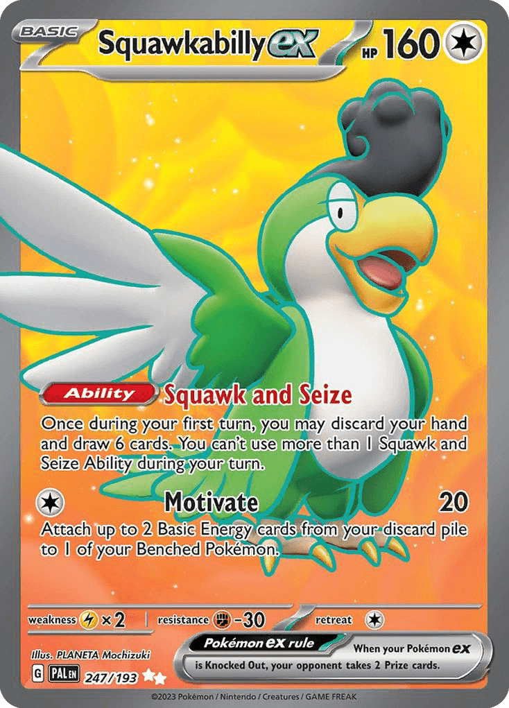 Squawkabilly ex — Paldea Evolved #247/193, PSA 9