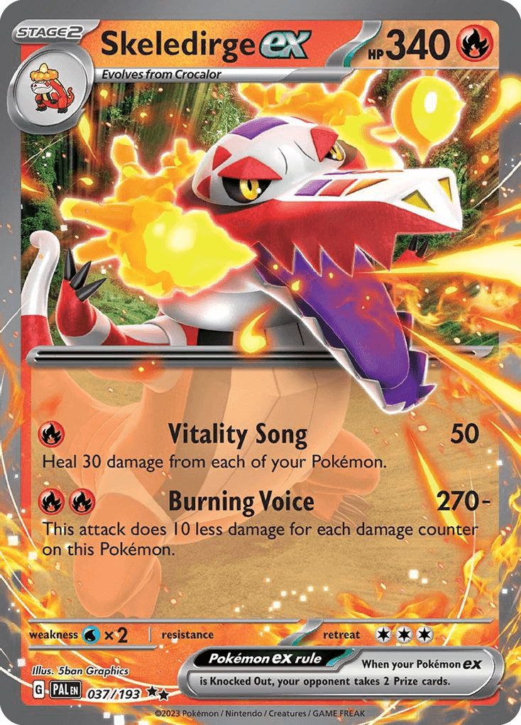 Skeledirge ex — Paldea Evolved #37/193, PSA 9