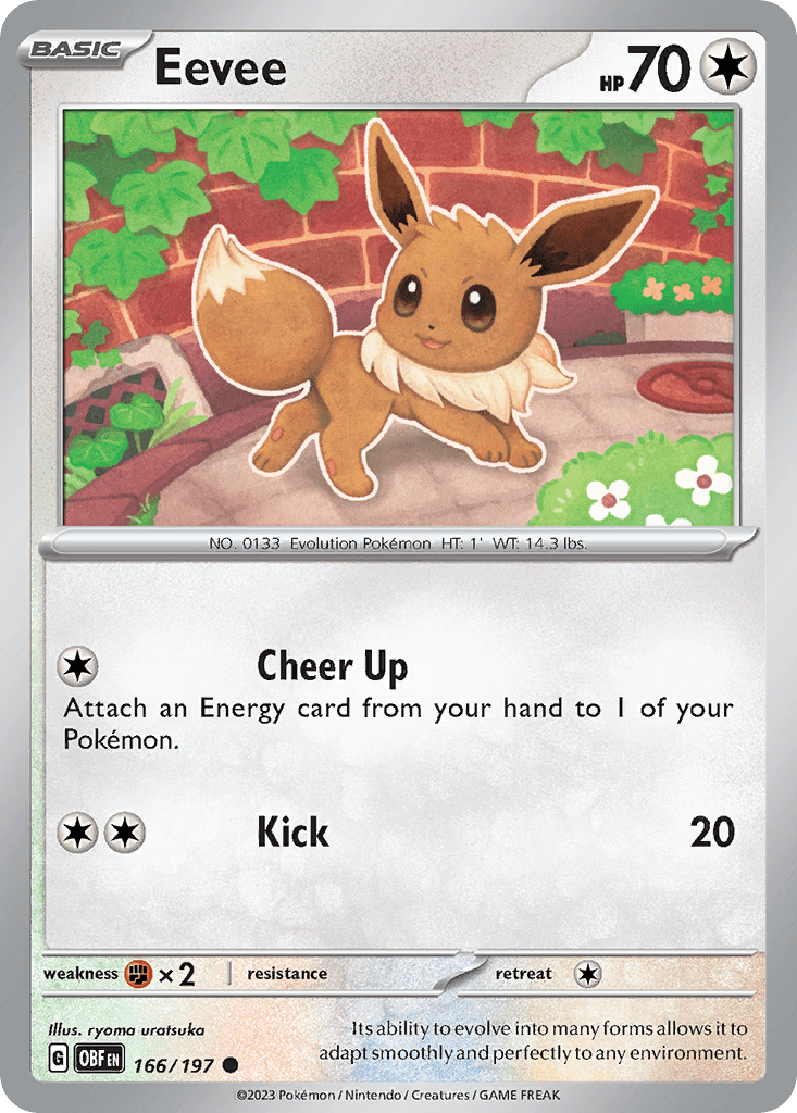 Eevee — Obsidian Flames #166/197, PSA 9