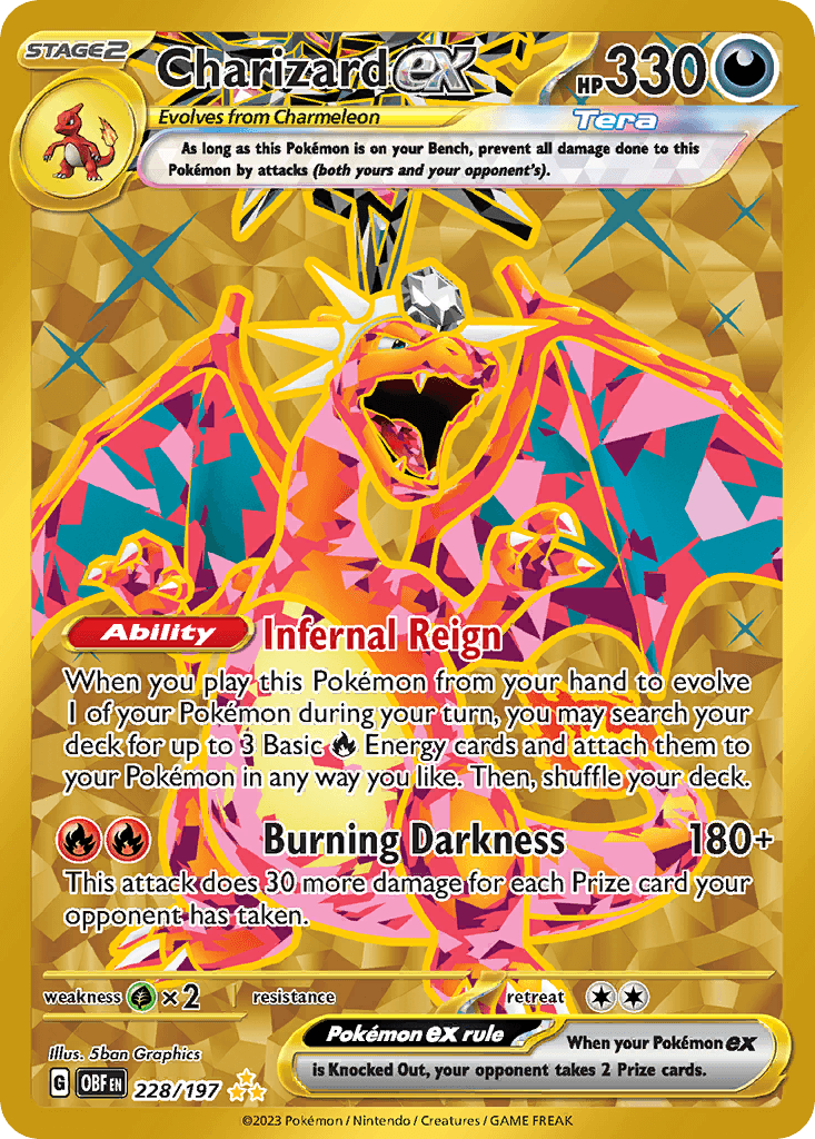 Charizard ex — Obsidian Flames #228/197, PSA 10