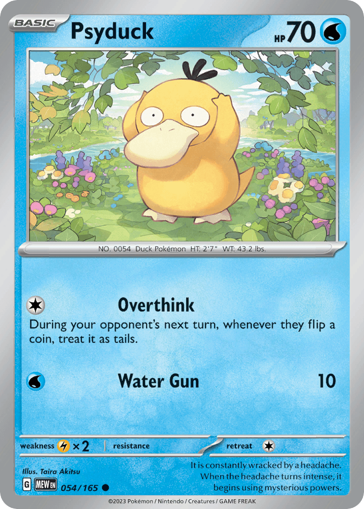 Psyduck — 151 #54/165, raw, NM