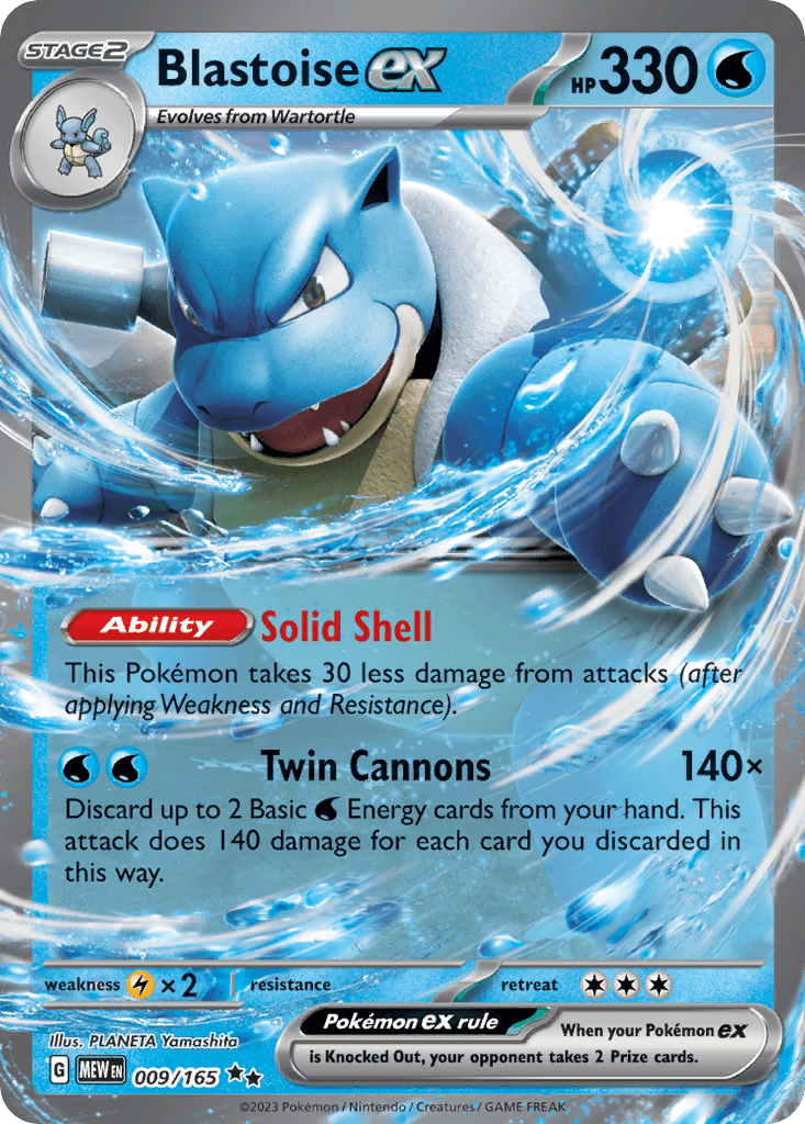 Blastoise ex — 151 #9/165, CGC 10