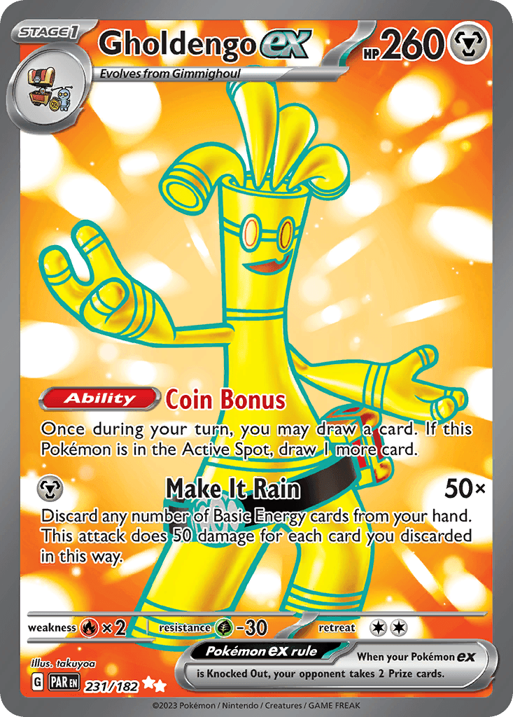 Gholdengo ex — Paradox Rift #231/182, raw, NM