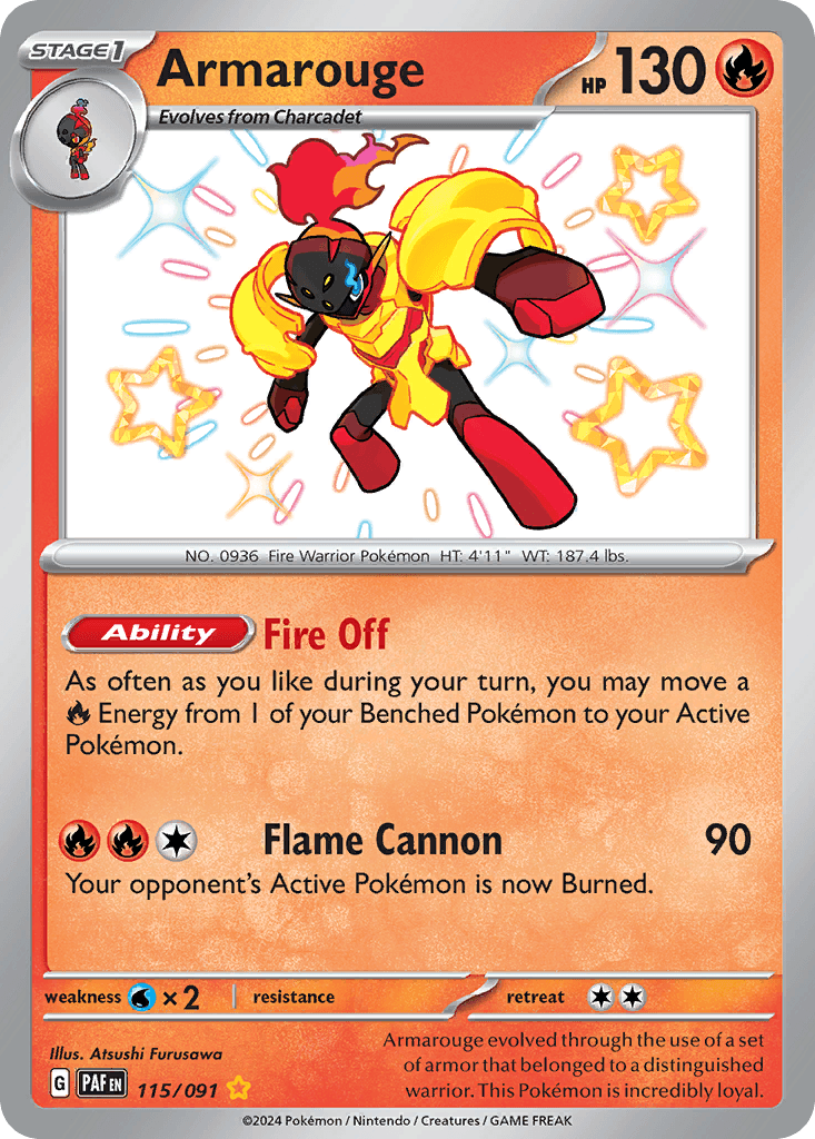 Armarouge — Paldean Fates #115/91, PSA 10