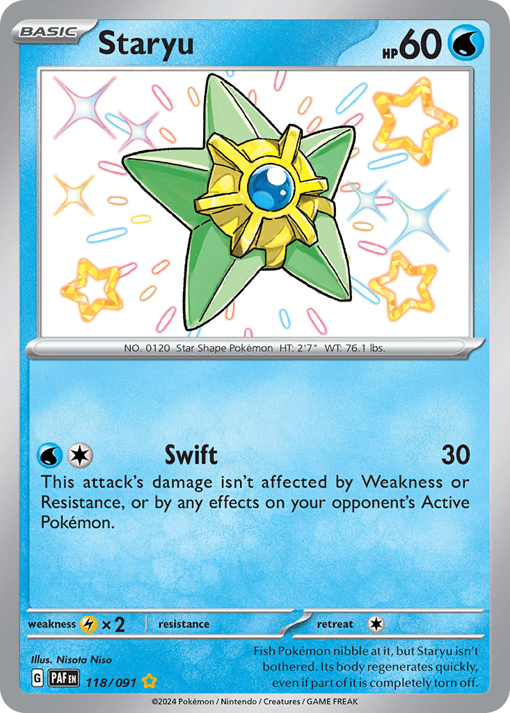 Staryu — Paldean Fates #118/91, raw, NM