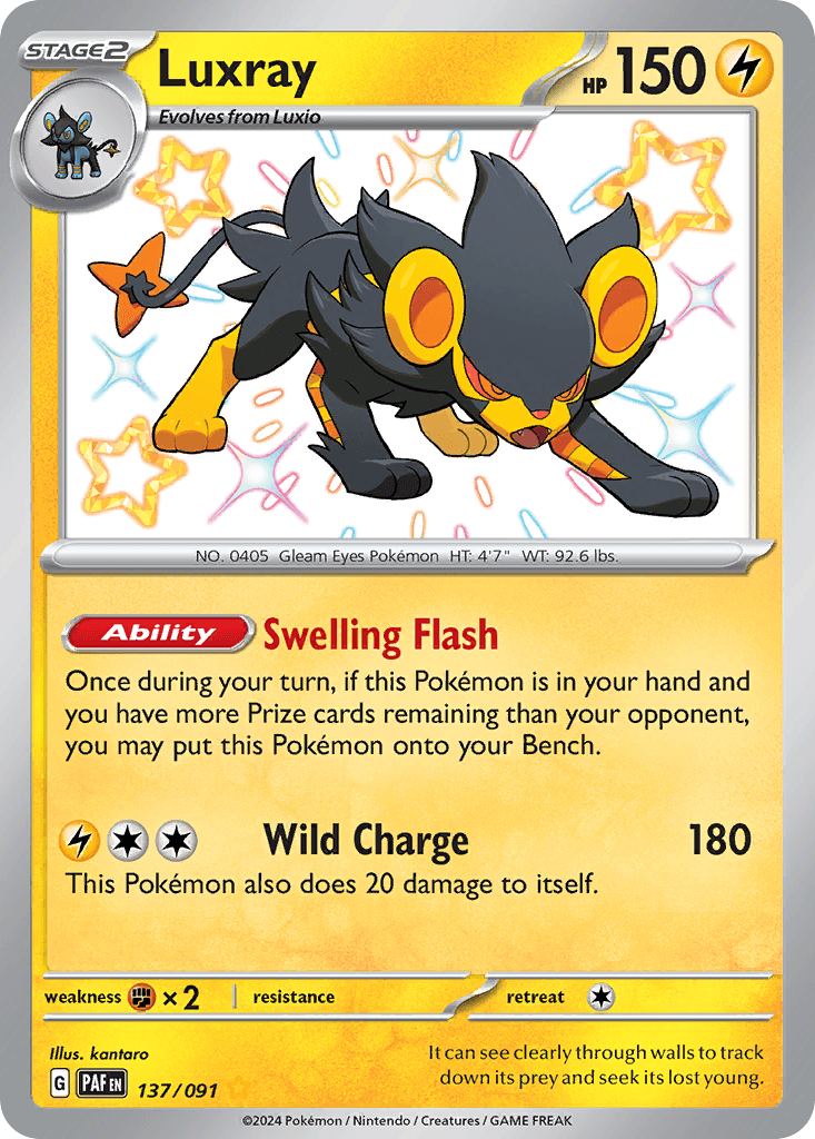 Luxray — Paldean Fates #137/91, raw, NM