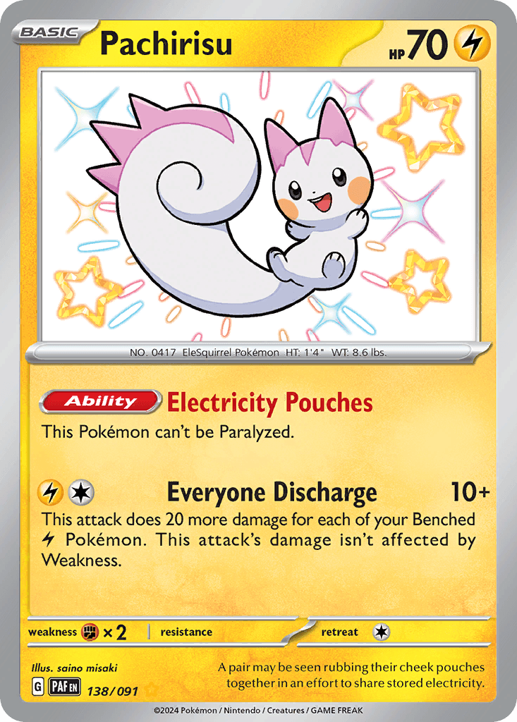 Pachirisu — Paldean Fates #138/91, raw, NM