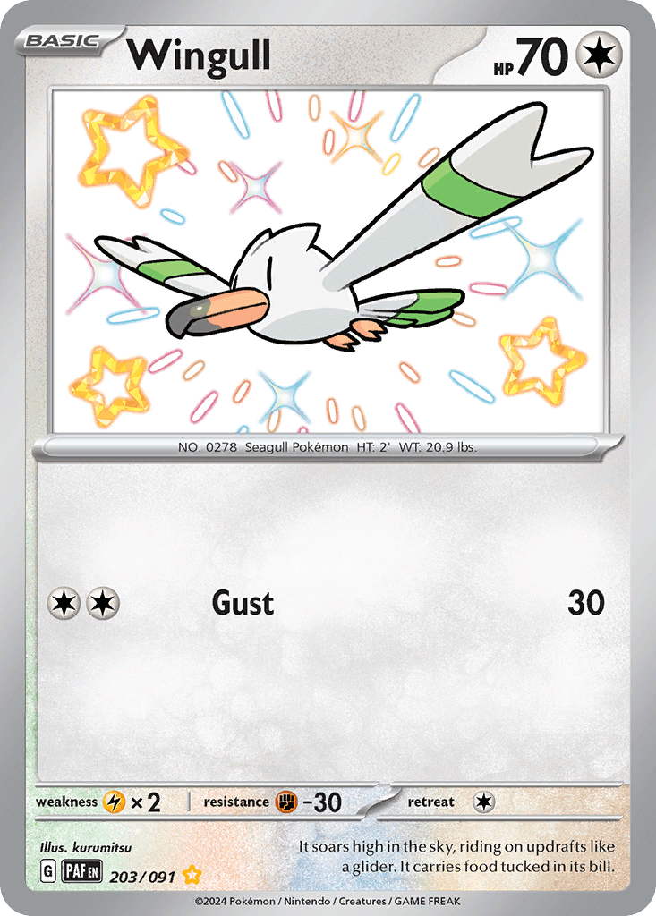 Wingull — Paldean Fates #203/91, PSA 9